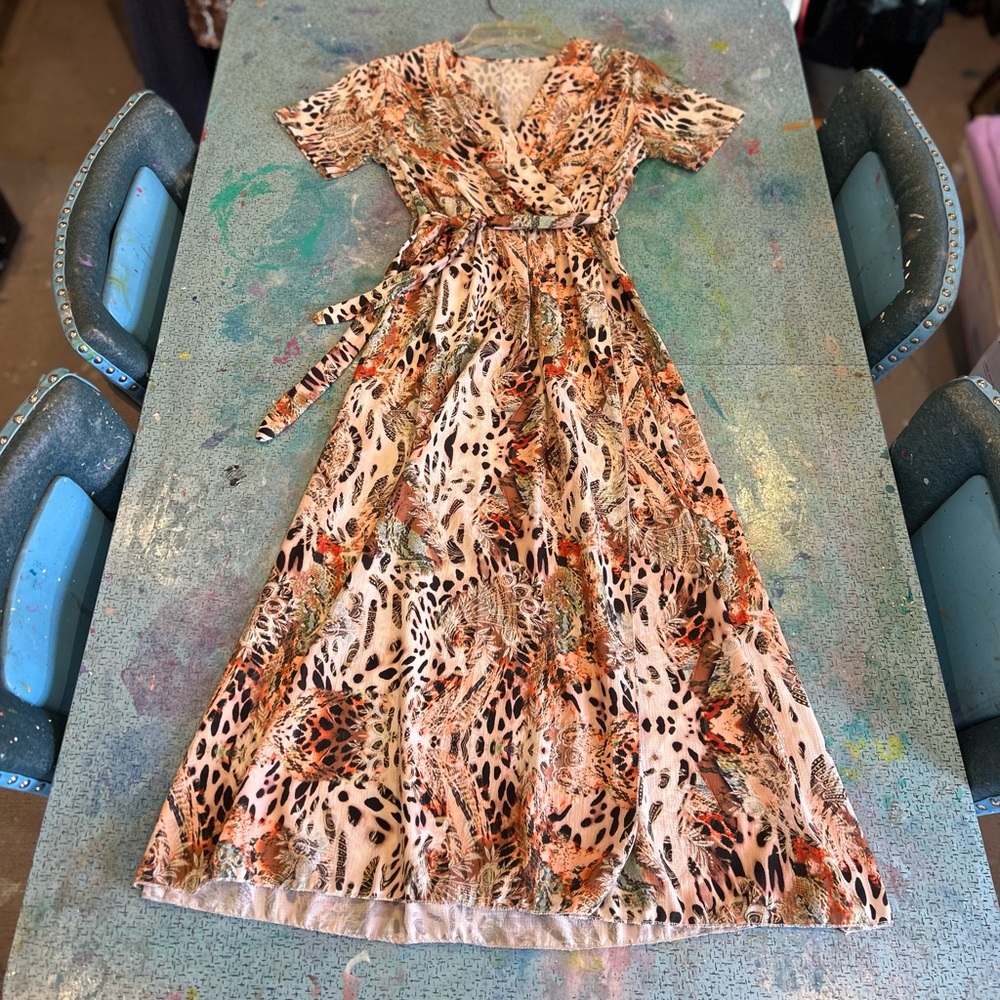Funky Geometric Leopard Dress